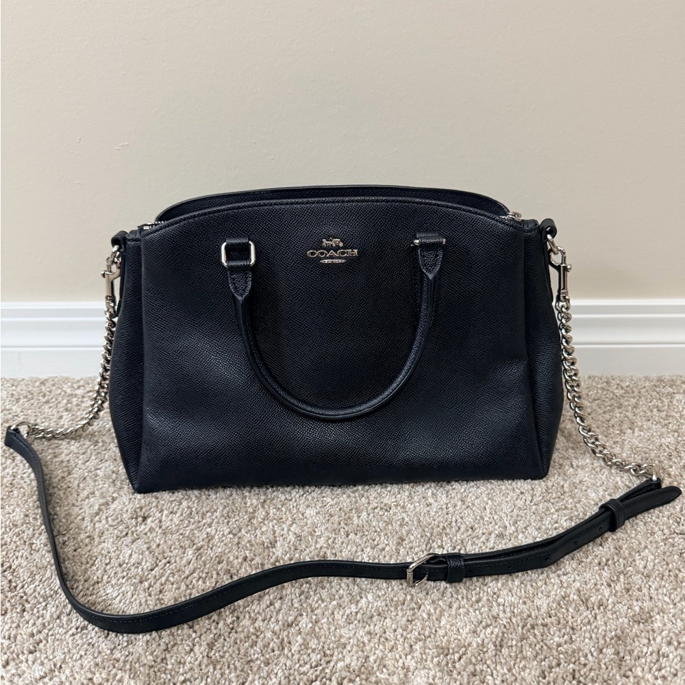 Coach Sage Carryall Satchel in Black Leather